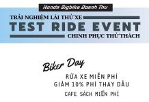THÔNG BÁO SỰ KIỆN “TEST RIDE EVENT” LÁI THỬ XE, KHÁM PHÁ MỚI, TRẢI NGHIỆM MỚI